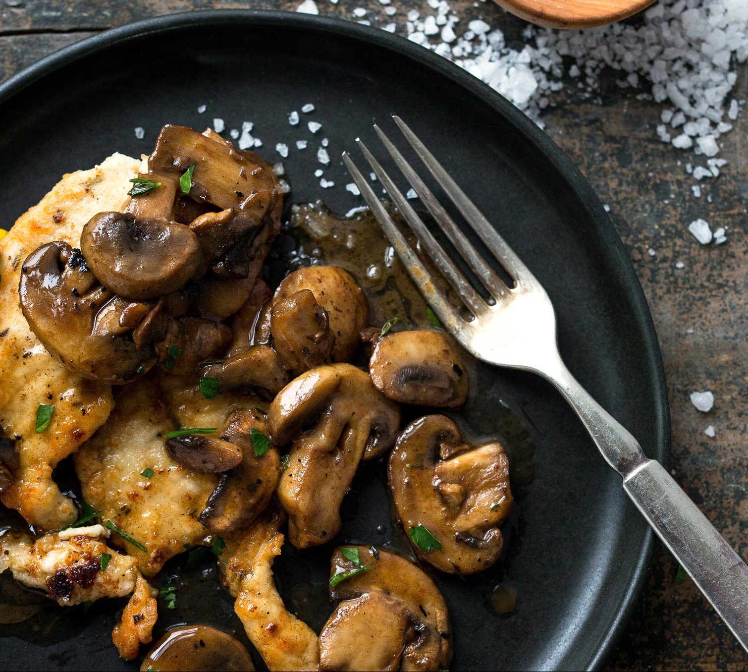 Balsamico champignon kip Big Green Egg Recepten